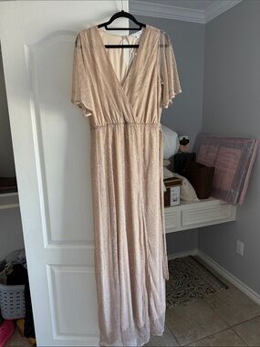 Baltic Born Blush Sequin V-Neck Wedding Dress